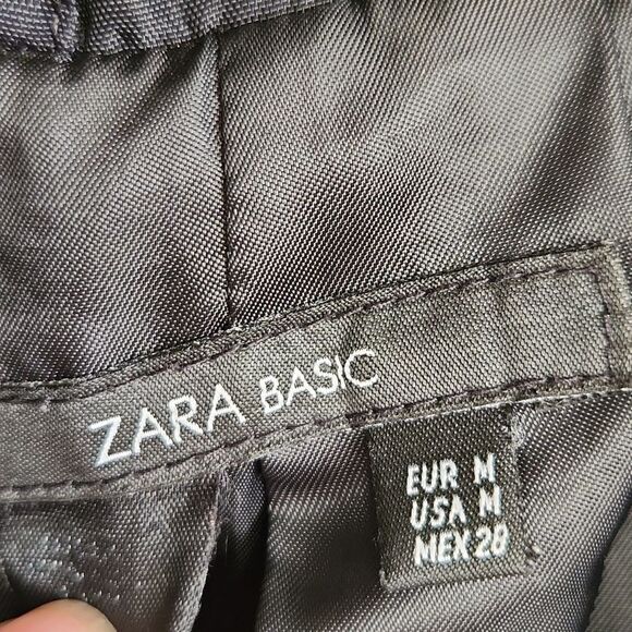 Zara Black Parka Jacket Sz Medium - Picture 3 of 5